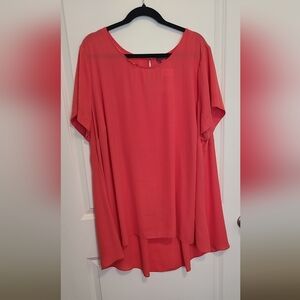 Vince Camuto Vibrant Coral Tunic Top